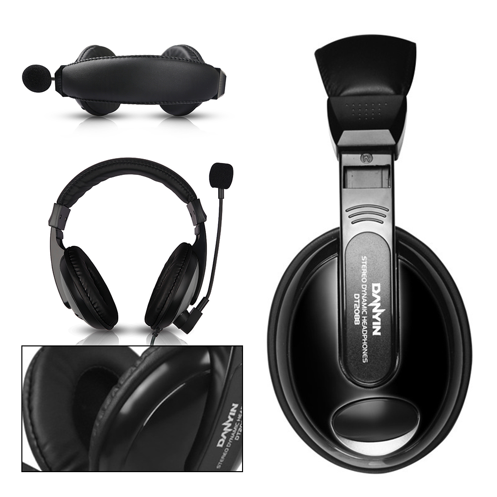 Online Classes Headset Headphone Single 3.5mm Port Professional HD Noise Reduction Headphone Foldable Microphone Gaming Headset
