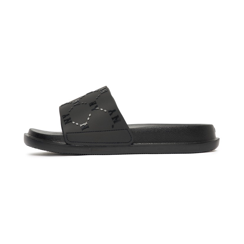 Dép MLB Chunky Mound Dia Monogram CHÍNH HÃNGMLB Mound Dia Monogram New York Yankees All Black Slide - Simple Sneaker