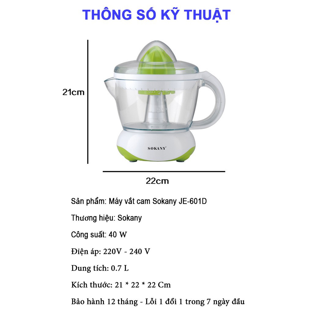 Máy vắt cam tự động chính hãng sokany bảo hành 12 tháng