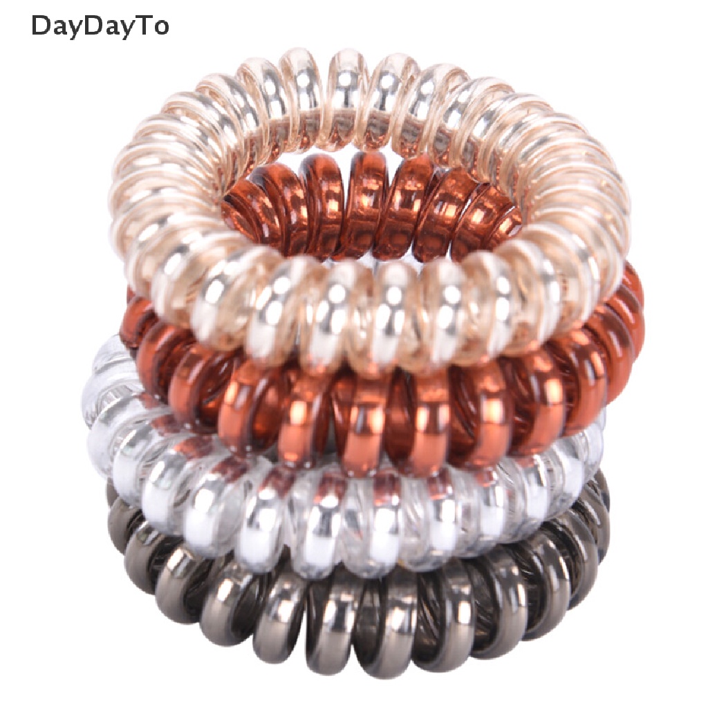 1 / 5 Dây Buộc Tóc Dạng Xoắn Cao Su Co Giãn .