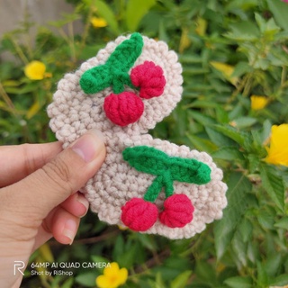 Kẹp Tóc Handmade Bằng Len Cherry