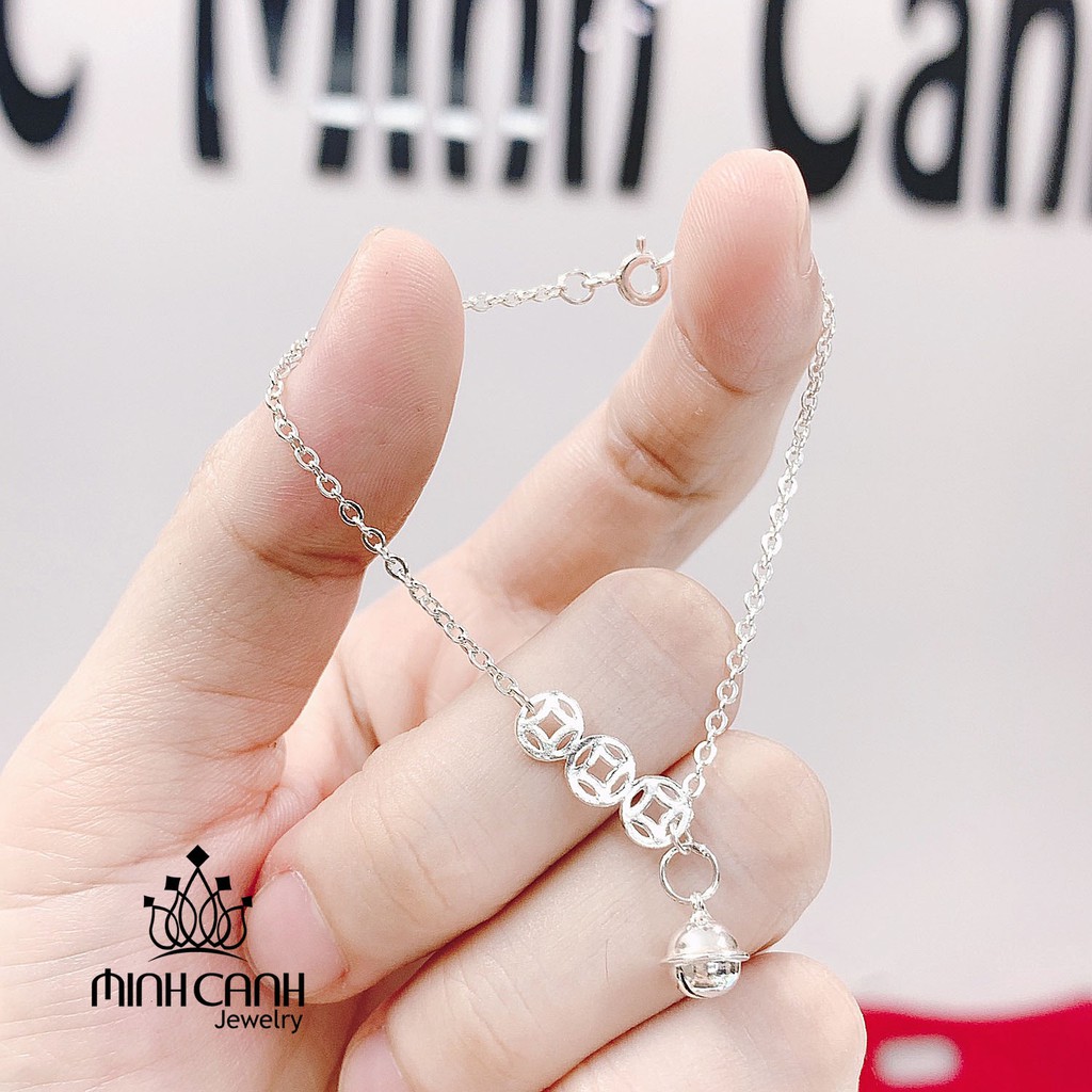 Lắc Tay Bạc Nữ Kim Tiền Mix Chuông - Minh Canh Jewelry