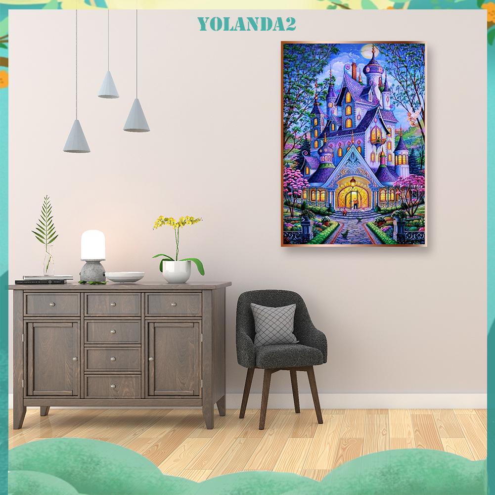 Bộ Tranh Đính Đá Tự Làm Hình Lâu Đài Màu Tím 2 / Mosaic