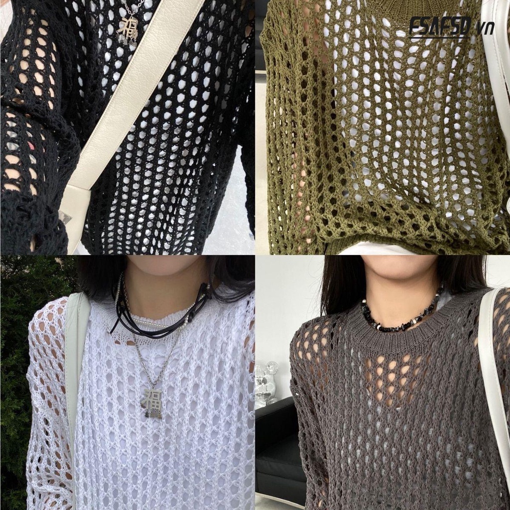 Áo Dệt Kim Chống Nắng Thiết Kế Mỏng Kiểu Dáng Mới Thời Trang Dành Cho Mùa Hè
