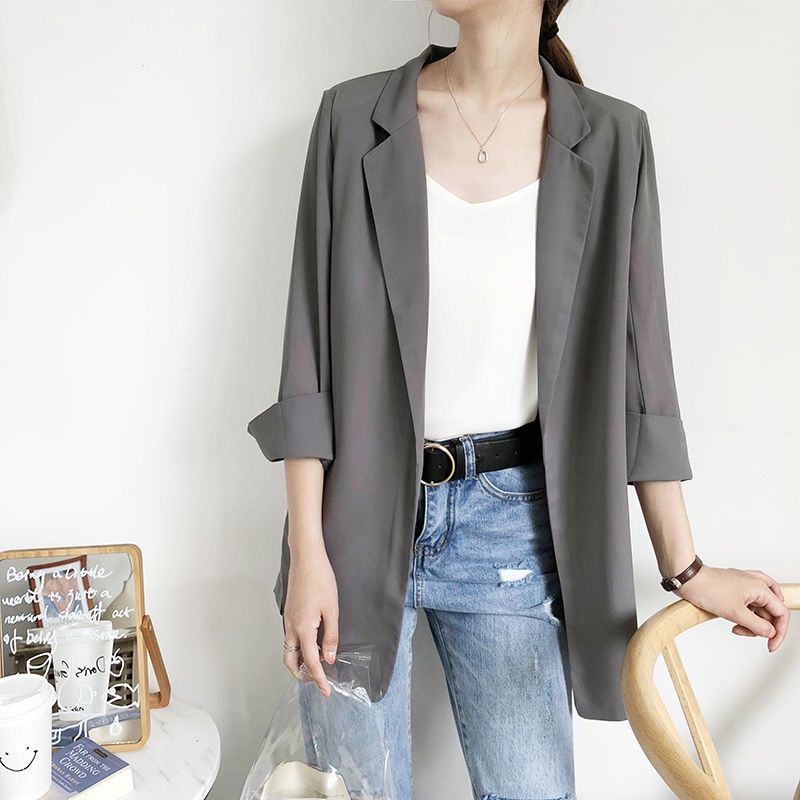 Áo Khoác Vest Vải Chiffon Chống Nắng Thời Trang Mùa Hè Phong Cách Hàn Quốc Cho Nữ