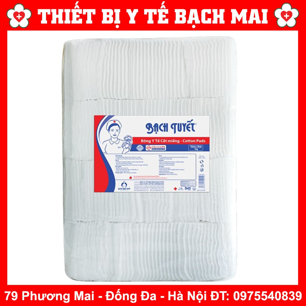 Bông Bạch Tuyết Y Tế Cắt Miếng 1kg (7X7cm,10x10cm) - Vệ Sinh Cho Bé