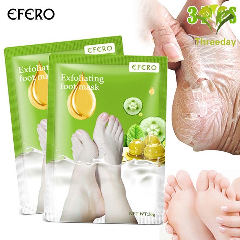 3D❤ 3Pairs Peeling Foot Mask Exfoliating Scrub Pedicure Spa Foot Peel Heels Moisture Feet Care