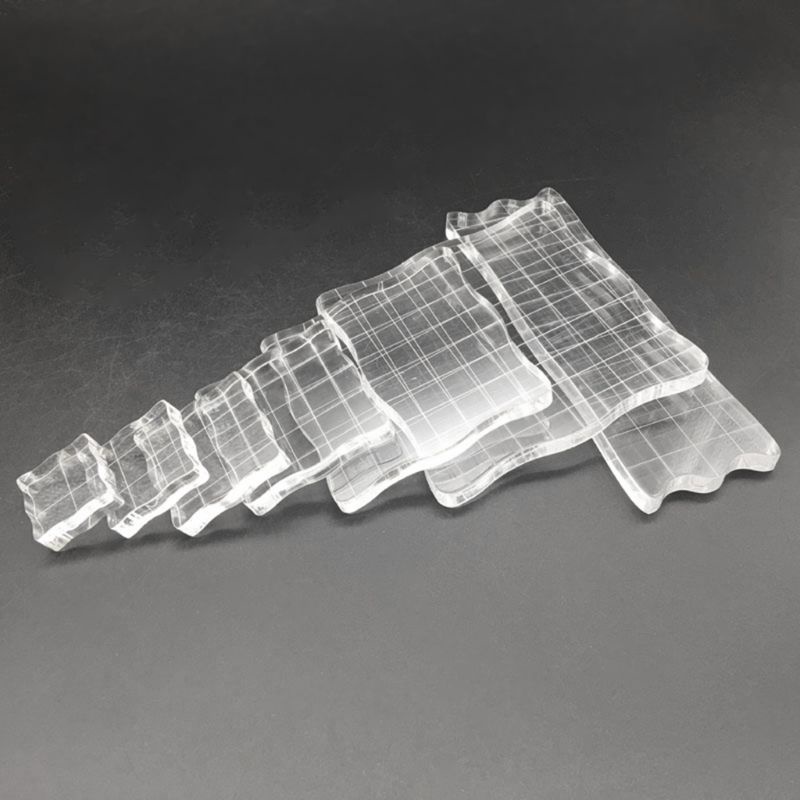 Set 7 Đệm Chặn Tem Trong Suốt Bằng Acrylic Dùng Trang Trí Sổ Tay DIY