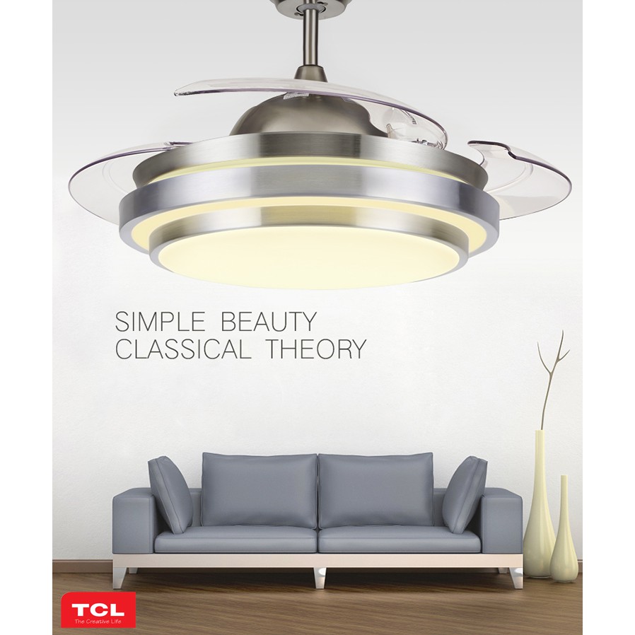 Quạt trần đèn giấu cánh TCL XS0011 động cơ DC 35W lõi đồng tiết kiệm điện 42"