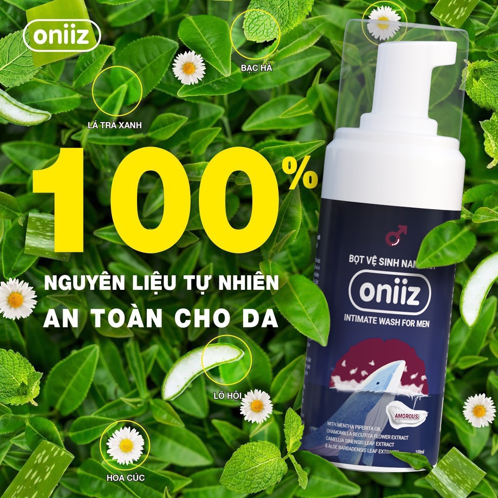 Dung dịch vệ sinh nam giới tạo bọt oniiz hương nước hoa unisex Amorous 100ml