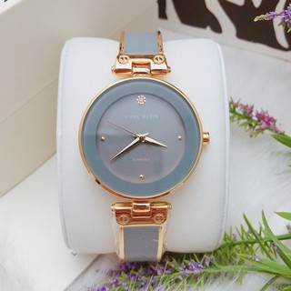 Đồng Hồ Anne Klein Nữ Xám Viền Vàng