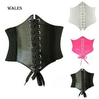 Đai corset nịt bụng bằng da có dây đan chéo