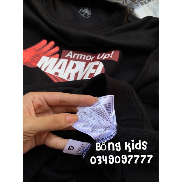 Áo Nỉ Bé Trai M@rvel Đen Dáng Oversize