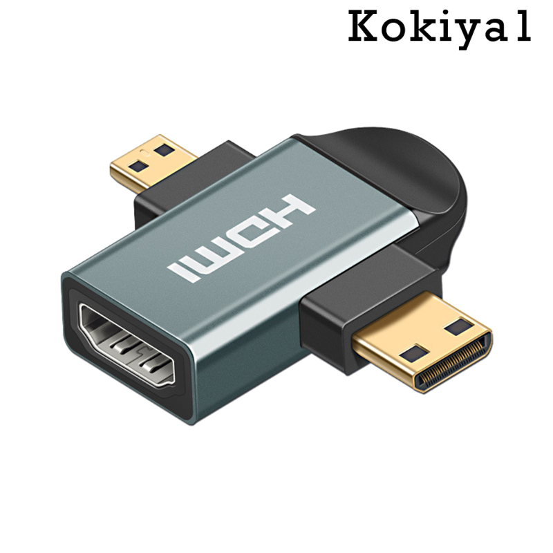 [HOT]3in 1 HDMI Female to Mini HDMI Male + Micro HDMI Male Adapter