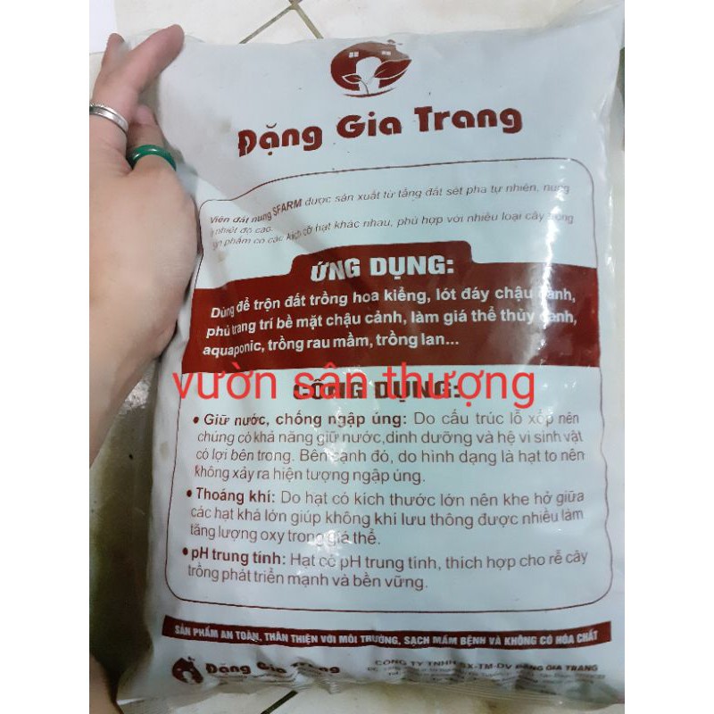 Viên Đất Nung, Sỏi Nhẹ Đặng Sfam Đặng Gia Trang Túi 5dm3, Size từ 8_15mm Trộn Đất, Lót Đáy Chậu,...