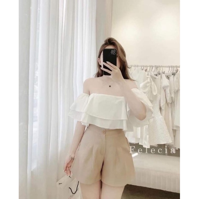 Sét áo trễ vai quần short