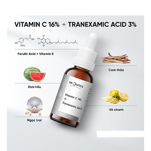 Serum Ngăn Ngừa Lão Hóa Và Làm Sáng Da DrCeutics Vitamin C 16% + Tranexamic Acid 3% 30ml