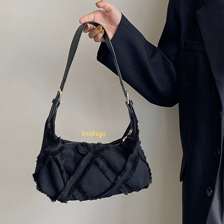 Túi Đeo Vai Họa Tiết Tua Rua Màu Trắng, Đen Cá Tính | TX33 | Túi Nữ Phong Cách Hàn Quốc Phù Hợp Đi Chơi, Cafe Và Dự Tiệc