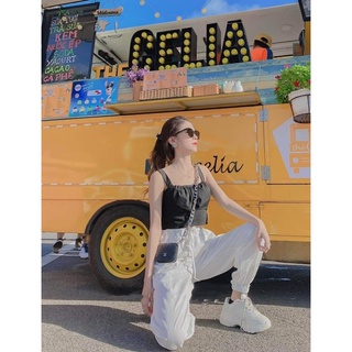 Quần jogger nữ bo gấu cạp chun chất đũi năng động