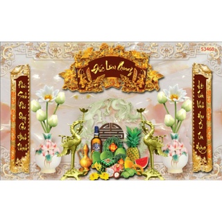 tranh ban thờ 3d dán tường keo sẵn