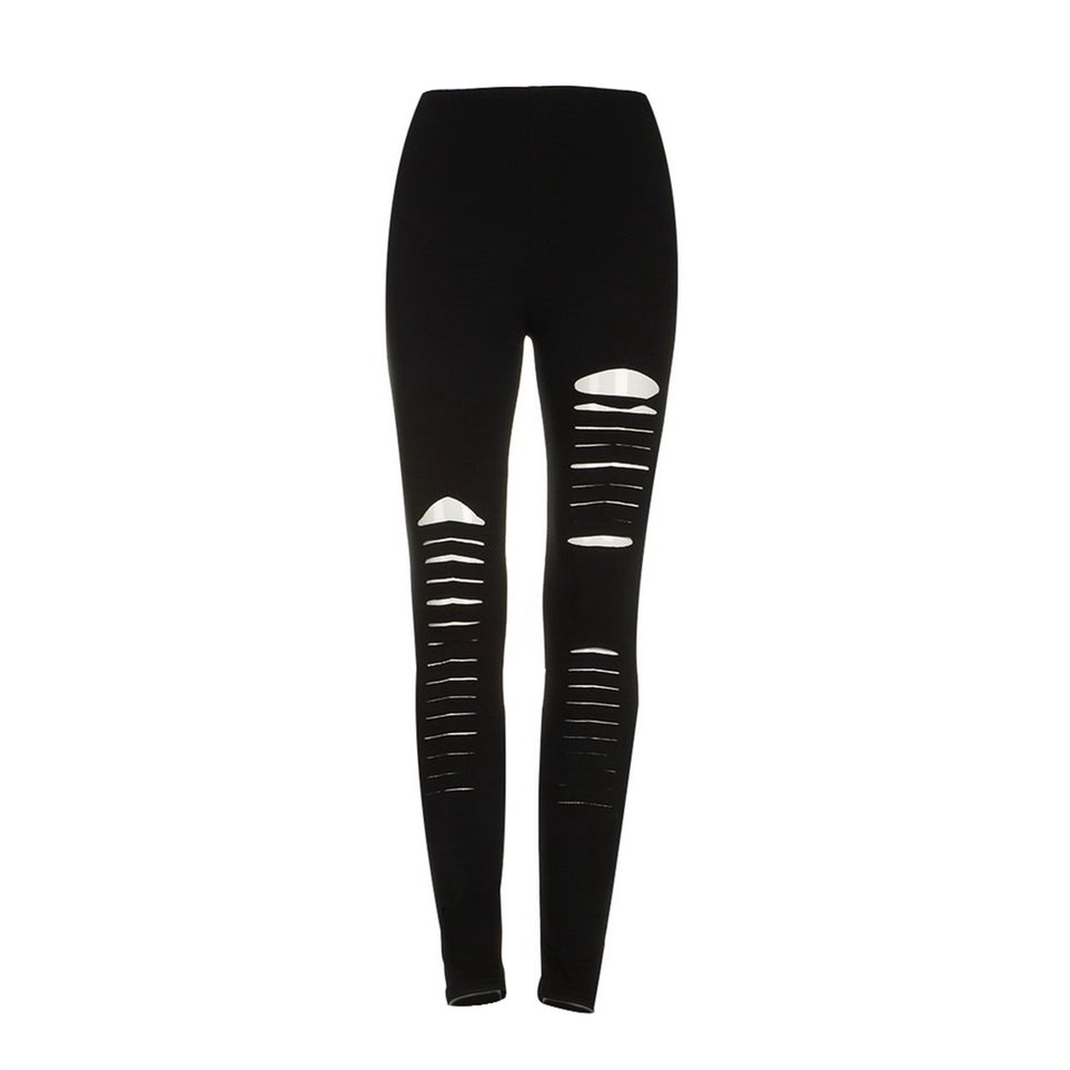 Quần legging rách phong cách gothic cổ điển