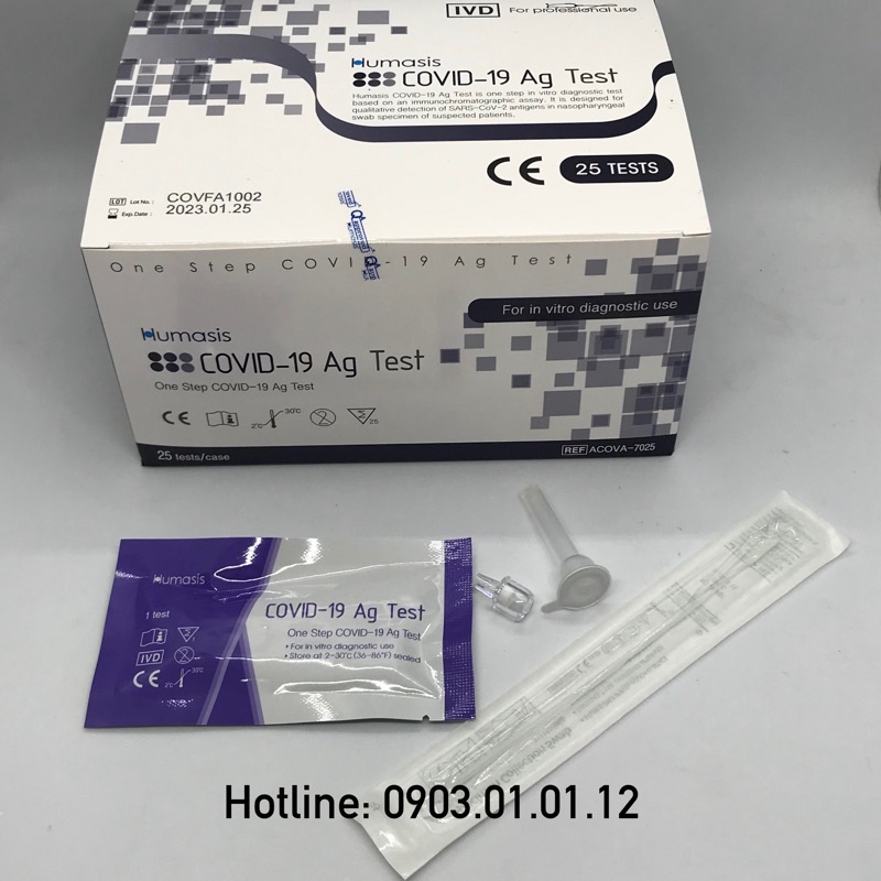 Kit test nhanh Covid-19 Humasis, que test nhanh kháng nguyên chính hãng Hàn Quốc được Bộ Y Tế cấp phép