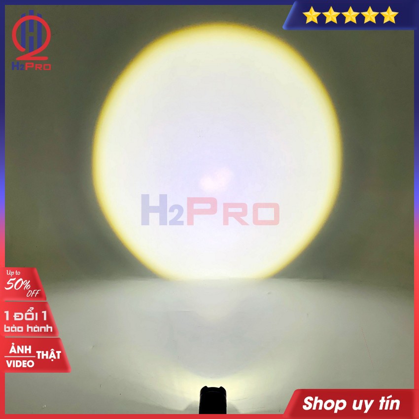 Đèn pin LED siêu sáng mini pin sạc HY-68 H2Pro hàng hãng-cao cấp-ống zoom-200lumen,chống thấm nước 3 chế độ sáng trắng