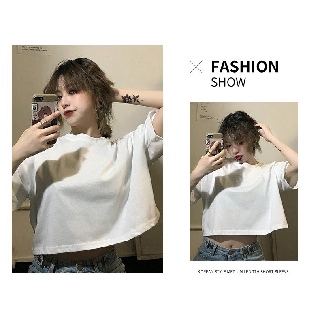 Áo Thun nữ Croptop dáng rộng, ngắn tay, phong cách Hàn Quốc, chất liệu tốt, không phai màu