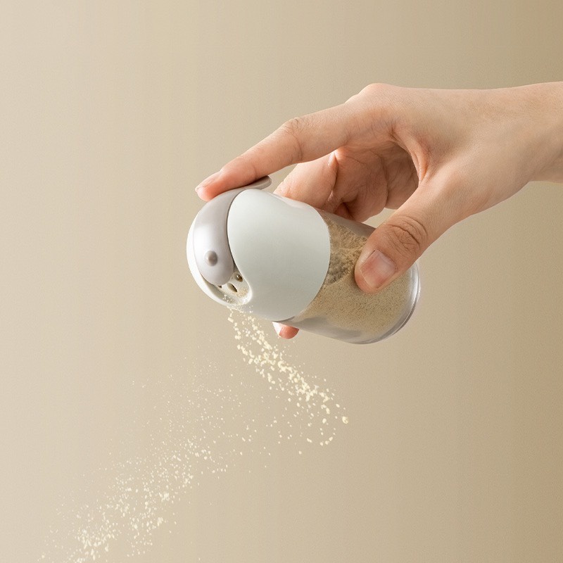 Hũ đựng gia vị thủy tinh nắp bật tự động, lọ đựng gia vị đẹp, chống ẩm