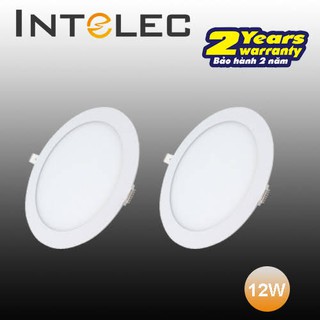 Bộ 2 đèn Led Âm Trần (Downlight) Tròn INTELEC 12W, Trung Tính (Vàng - 4000K)