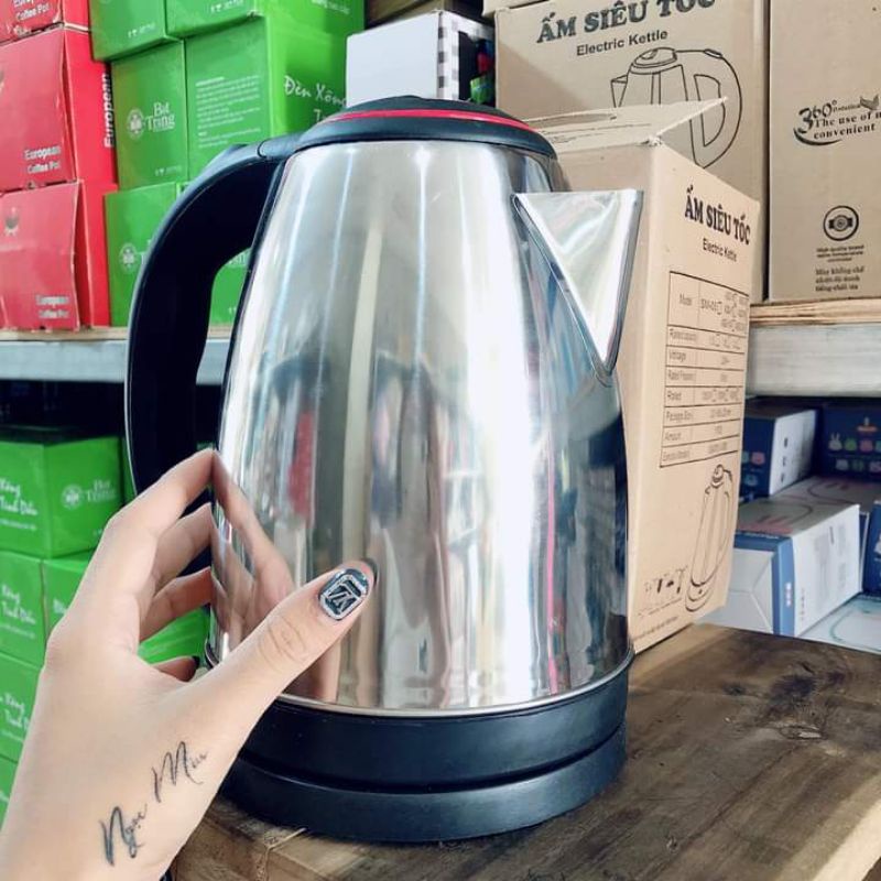 Ấm đun nước siêu nhanh inox cao cấp 1,8L Electric Kettle