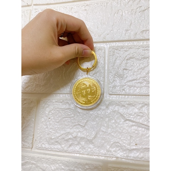 Móc Khoá Bitcoin Lưu Niệm Có Hộp Nhựa Chất Liệu Siêu Dày Siêu Đẹp