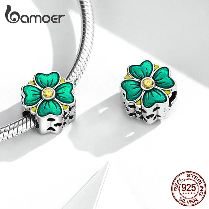 Mặt phụ kiện Bamoer Scc2018 dòng thực vật bằng bạc 925 dùng cho đồ trang sức tự làm 5 loại tùy chọn