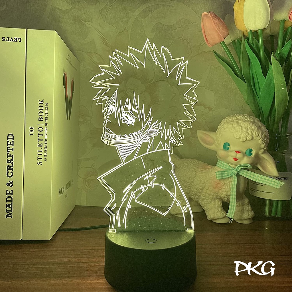 Đèn Ngủ Led 3D Hình DABI Học Viện Chiến Binh Quà Tặng Trang Trí cảm ứng có Điều khiển từ xa nháy sáng 16 màu