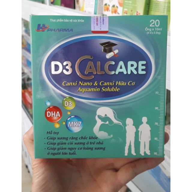 D3 CALCARE bổ sung CANXI NANO - DHA sữa dễ uống.