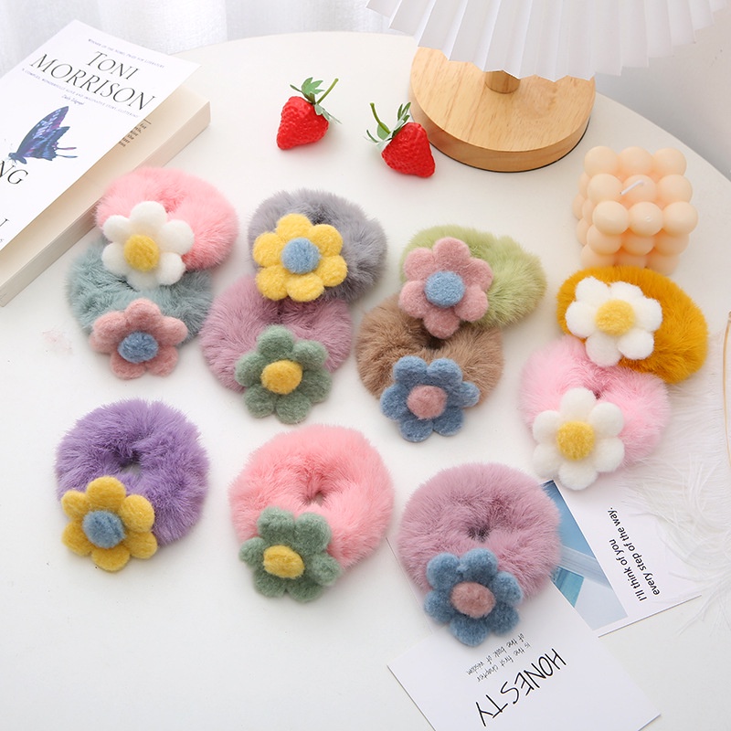 Dây Cột Tóc Hình Hoa Màu Sắc Ngọt Ngào Cho Nữ