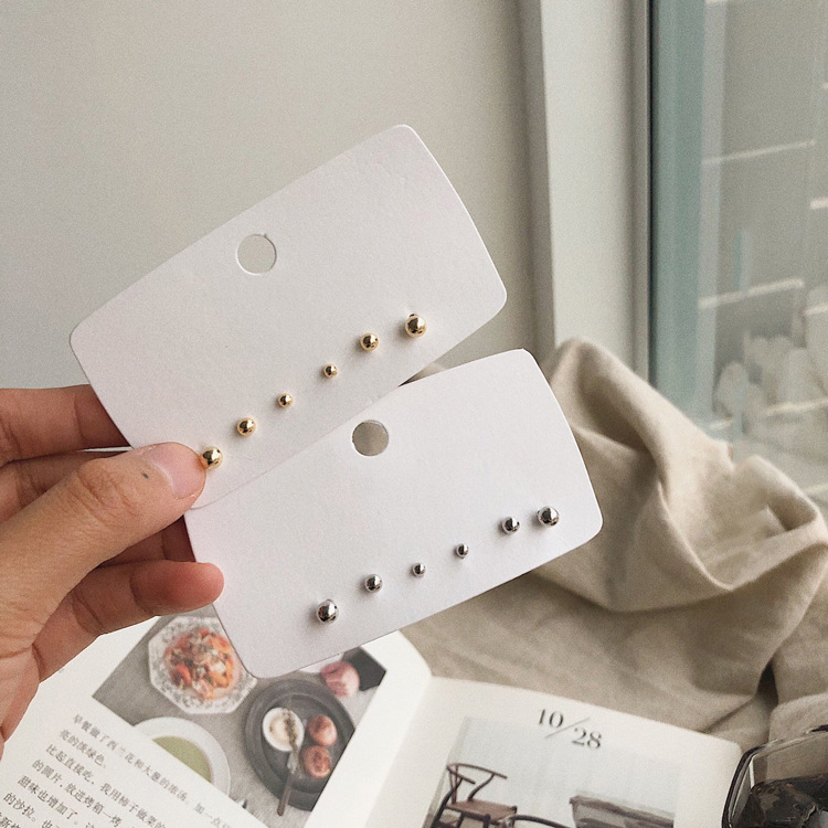 MANYUE Set 6 Bông Tai Bạc 925 Đính Đá Phong Cách Hàn Quốc