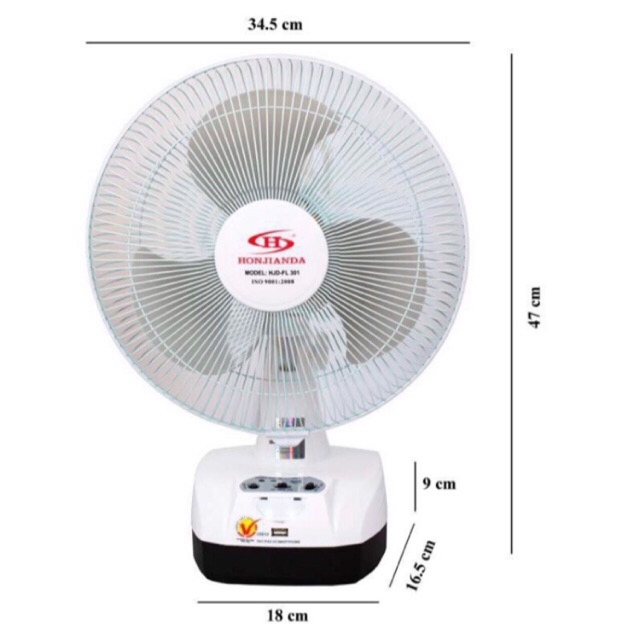 Quạt sạc Honjianda-FL 301LED