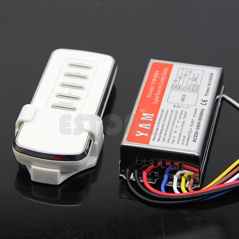 Bộ Công Tắc Điều Khiển Từ Xa 4 Cổng Ac 220v Cho Đèn