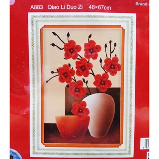 Tranh thêu chữ thập bình hoa 5D A883