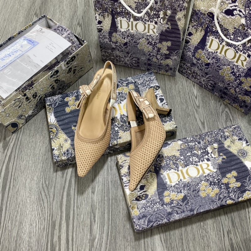 Sandal cao gót mũi nhọn vải ren cao cấp 2 màu