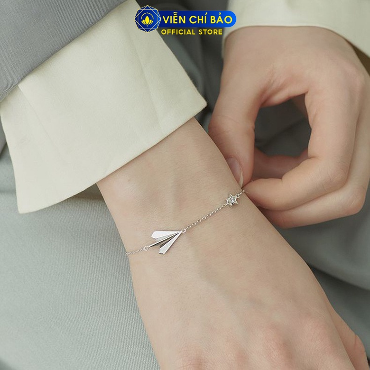 Lắc tay bạc nữ hình Máy bay giấy chất liệu bạc 925 thời trang phụ kiện trang sức nữ Viễn Chí Bảo L400716