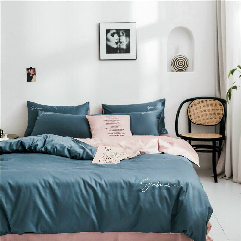Bộ chăn ga gối lụa sumoi cao cấp MỊN DECOR mềm mại bo chun miễn phí