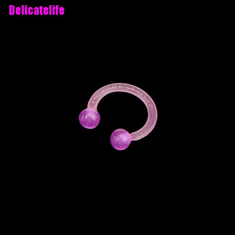 Bộ 10/20 khuyên xỏ mũi trang sức làm từ acrylic phản quang bắt mắt