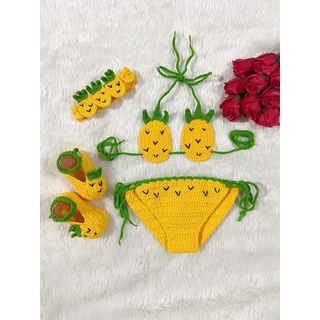 Bikini đi biển cho bé Handmade❤️ ( mẫu hoa quả)[không kèm phụ kiện]