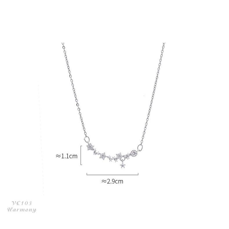 Dây chuyền nữ bạc s925 đính chuỗi đá ngôi sao Sarah tiểu thư xinh xắn | HARMONY ACCESSORIES VC103