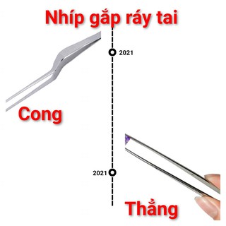 Nhíp Gắp Ráy Tai [CAO CẤP] - Nhíp Gắp Tai mũi cong - chất liệu thép không gỉ - 0122