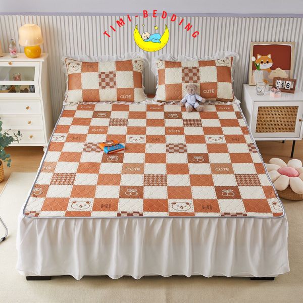 Chiếu điều hòa cao su non 5d phủ ren cao cấp, thoáng mát đẹp mắt - Timibedding