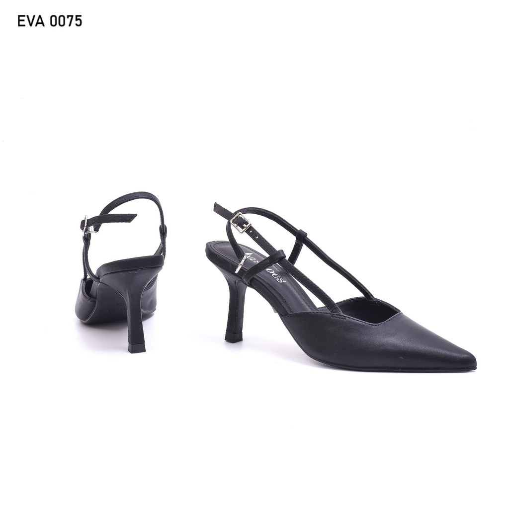 Giày hở gót đế nhọn mũi nhọn da cao cấp 5cm Evashoes EVA0075