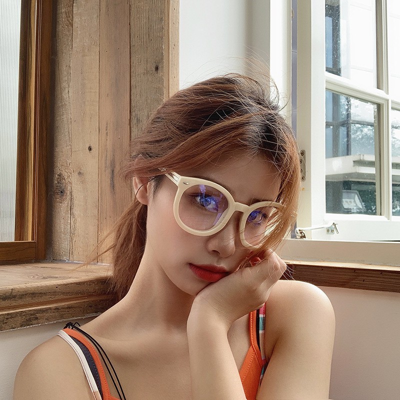 Kính giả cận nữ cao cấp phong cách Hàn Quốc chống tia UV mắt tròn đẹp cute ABICA 063